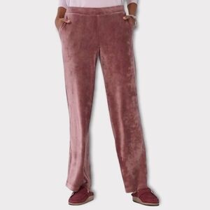 NWOT Y2K Style purejill J.Jill Velvet Pants Medium High Rise Wide Leg Pink
